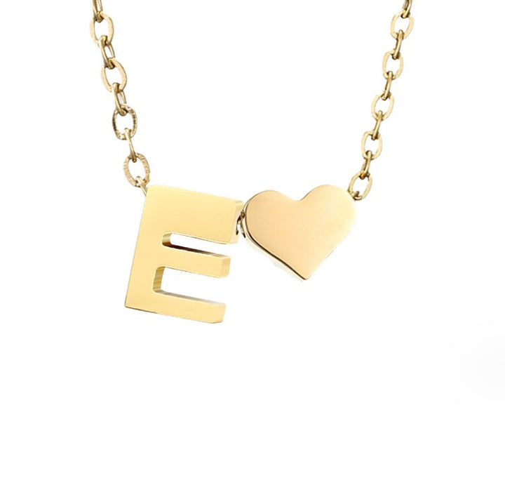 Forever Love &amp; Letter Gold Necklace