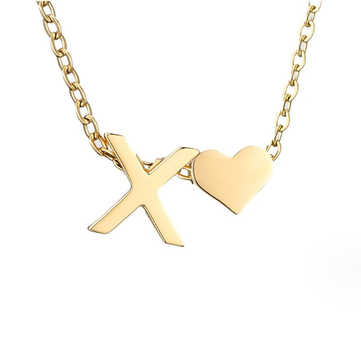 Forever Love &amp; Letter Gold Necklace