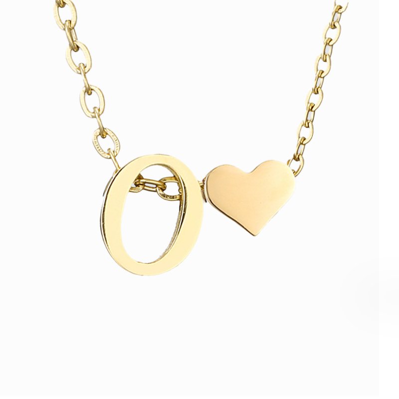 Forever Love &amp; Letter Gold Necklace