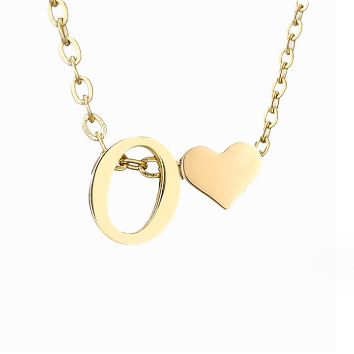 Forever Love &amp; Letter Gold Necklace