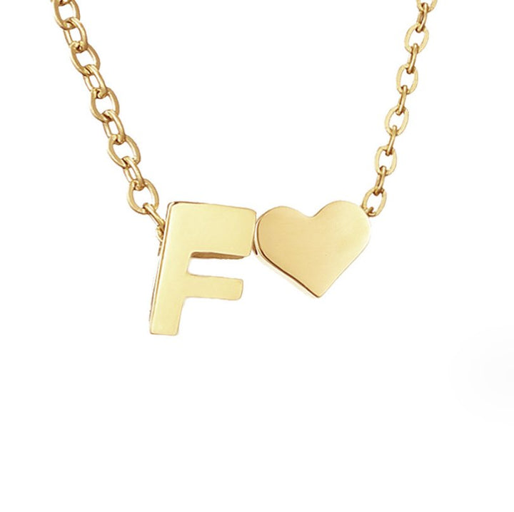 Forever Love &amp; Letter Gold Necklace