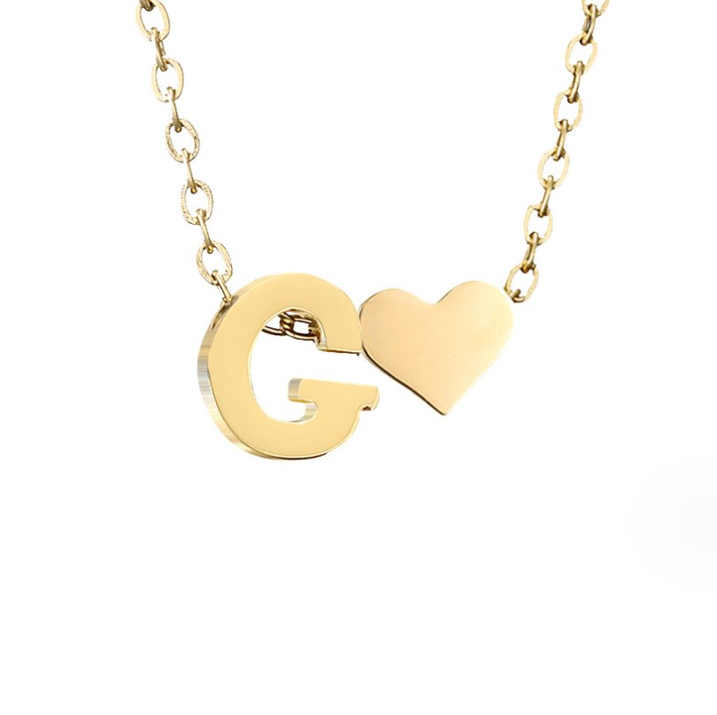 Forever Love &amp; Letter Gold Necklace
