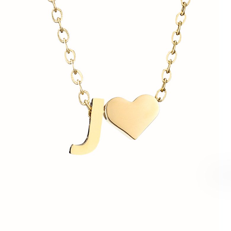 Forever Love &amp; Letter Gold Necklace