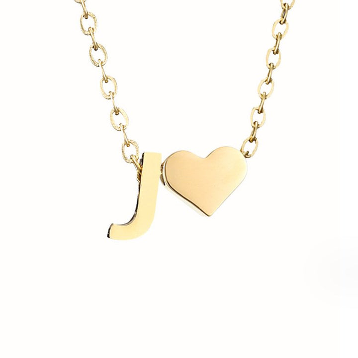 Forever Love &amp; Letter Gold Necklace