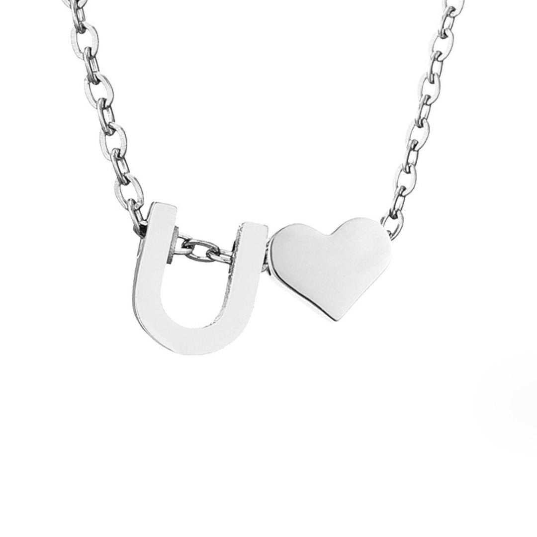 Forever Love &amp; Letter Silver Necklace