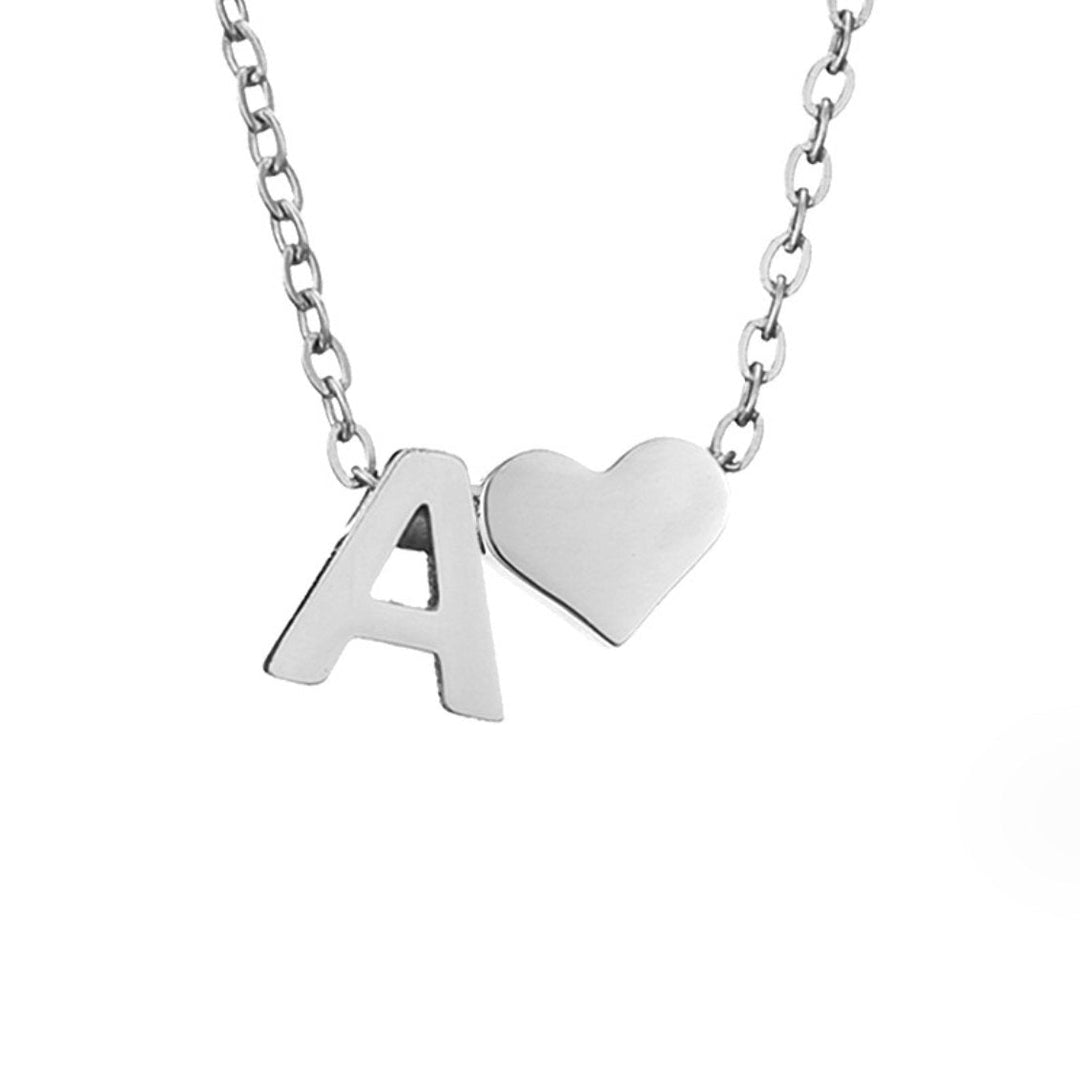 Forever Love &amp; Letter Silver Necklace