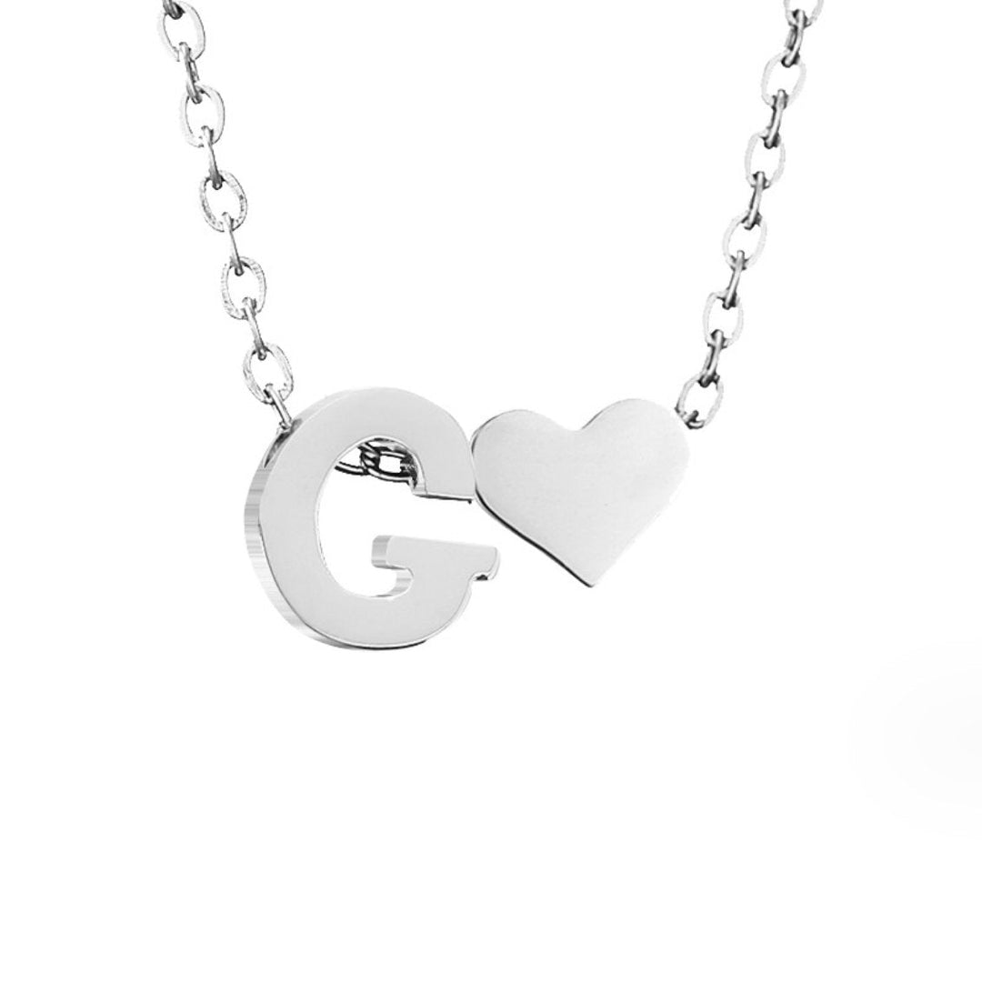 Forever Love &amp; Letter Silver Necklace