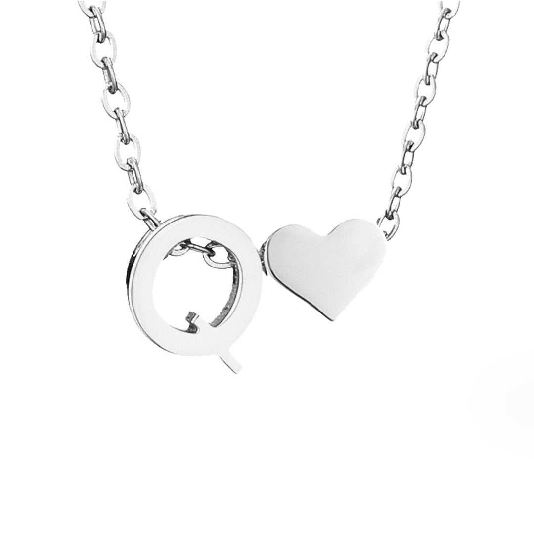 Forever Love &amp; Letter Silver Necklace