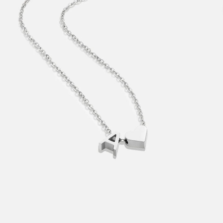 Forever Love &amp; Letter Silver Necklace