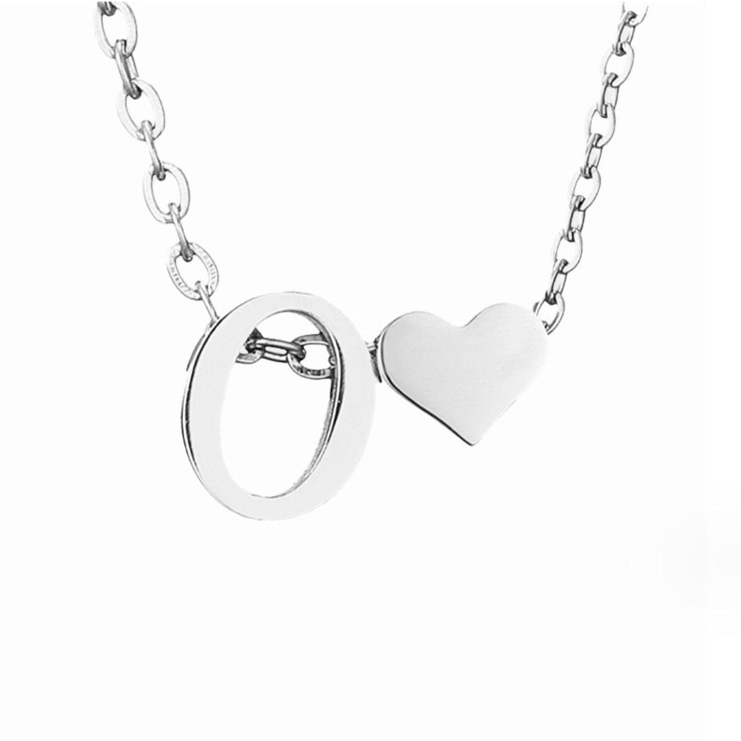 Forever Love &amp; Letter Silver Necklace