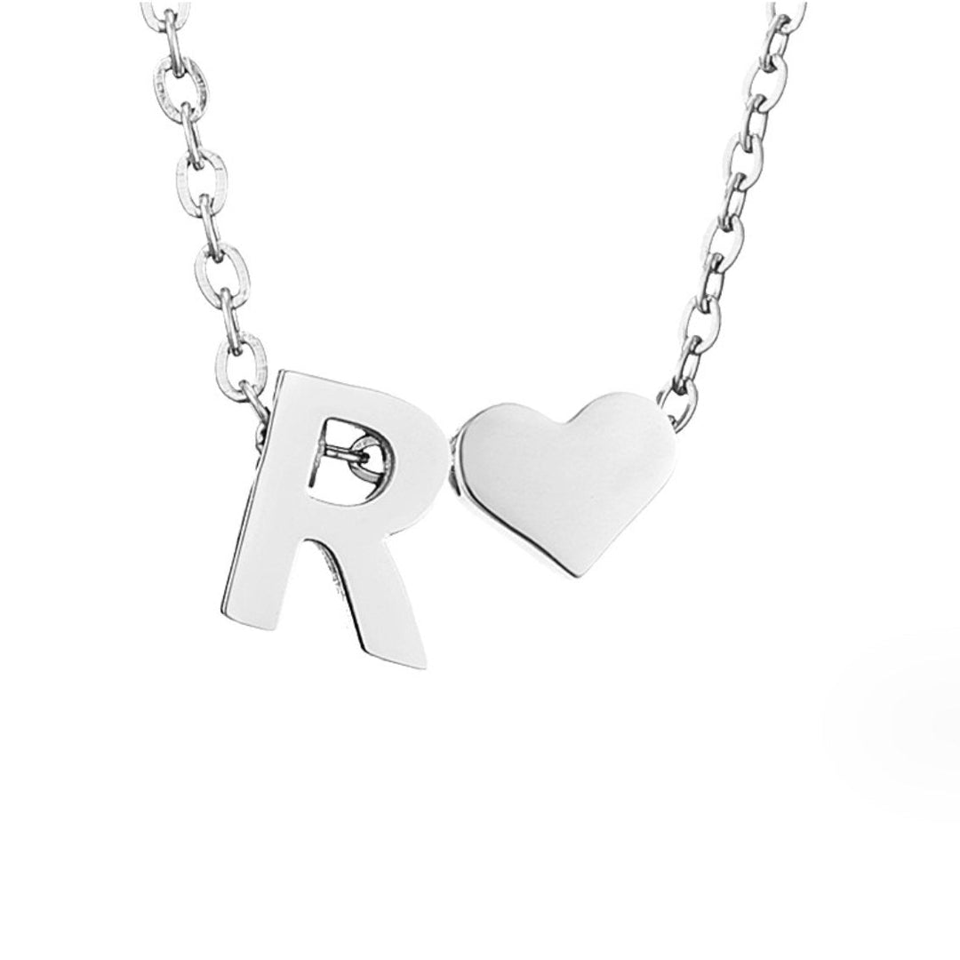 Forever Love &amp; Letter Silver Necklace