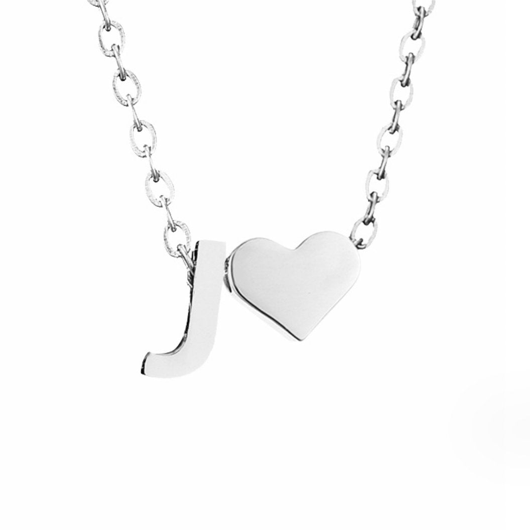Forever Love &amp; Letter Silver Necklace