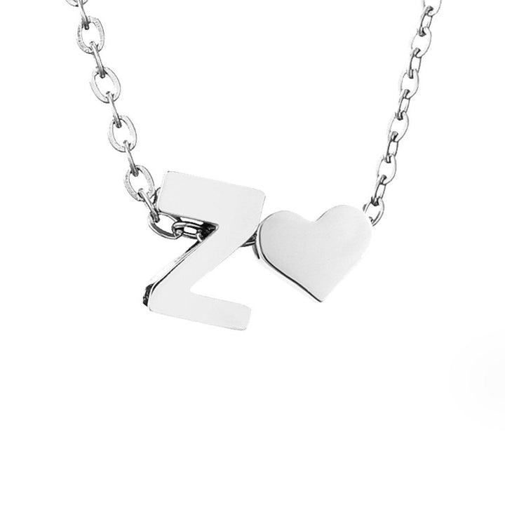 Forever Love &amp; Letter Silver Necklace