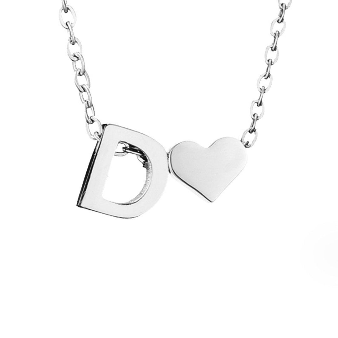Forever Love &amp; Letter Silver Necklace