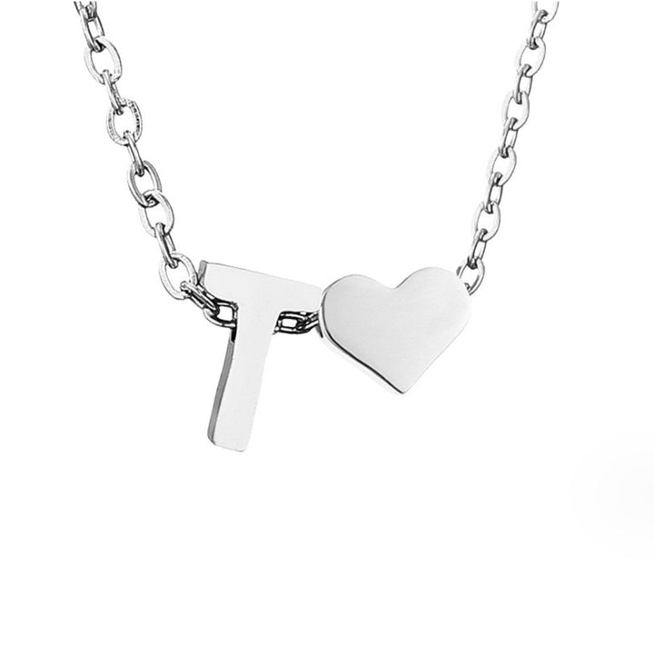 Forever Love &amp; Letter Silver Necklace