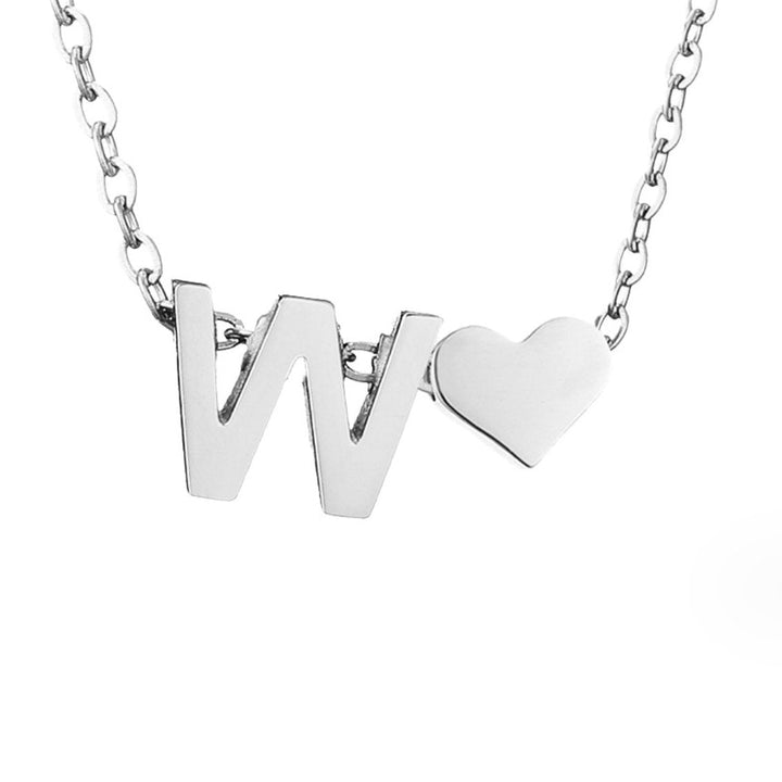 Forever Love &amp; Letter Silver Necklace