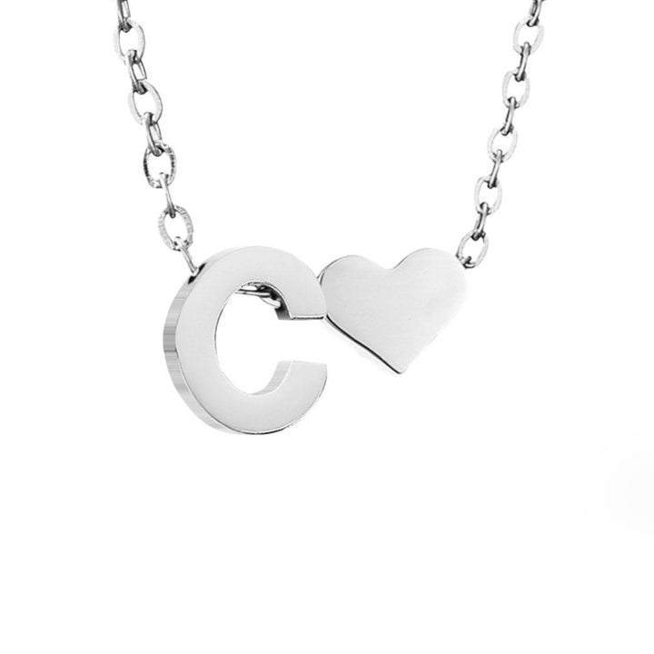 Forever Love &amp; Letter Silver Necklace