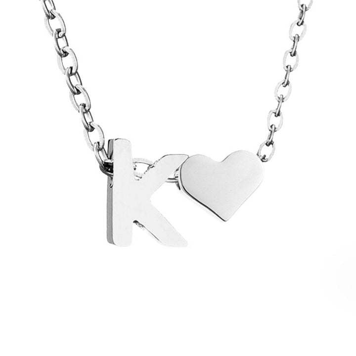 Forever Love &amp; Letter Silver Necklace