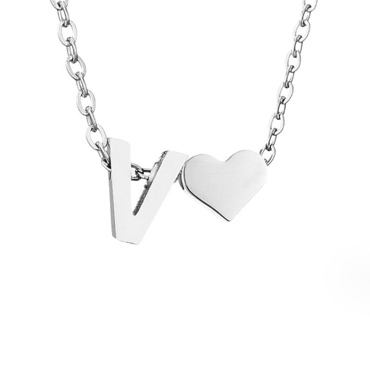 Forever Love &amp; Letter Silver Necklace