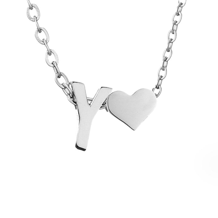 Forever Love &amp; Letter Silver Necklace