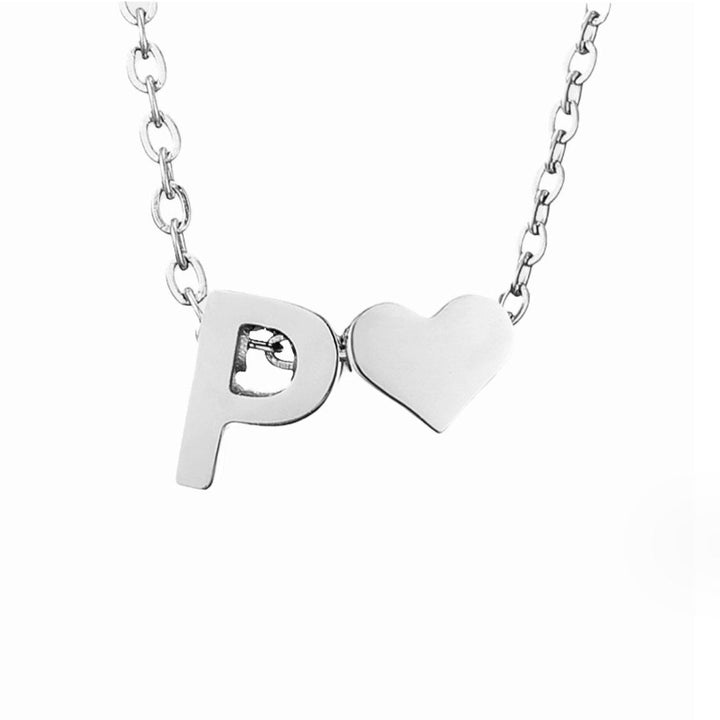Forever Love &amp; Letter Silver Necklace
