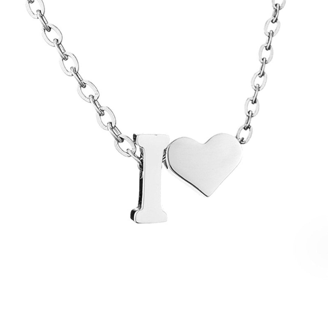 Forever Love &amp; Letter Silver Necklace