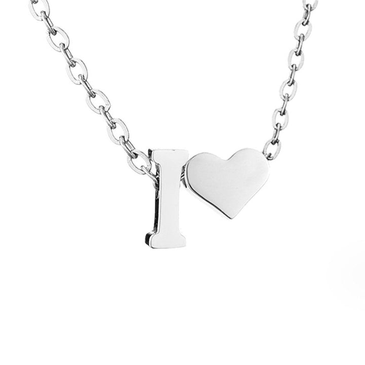 Forever Love &amp; Letter Silver Necklace