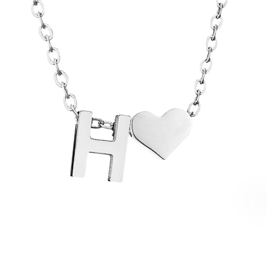 Forever Love &amp; Letter Silver Necklace