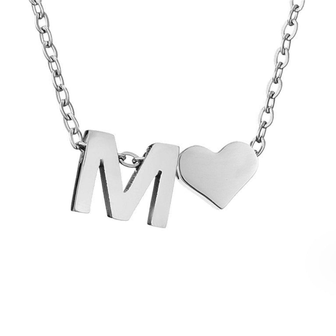 Forever Love &amp; Letter Silver Necklace
