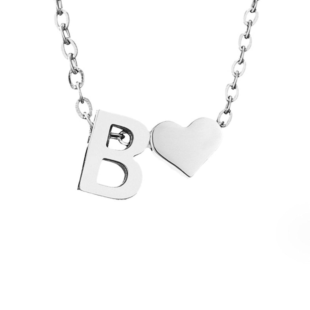 Forever Love &amp; Letter Silver Necklace
