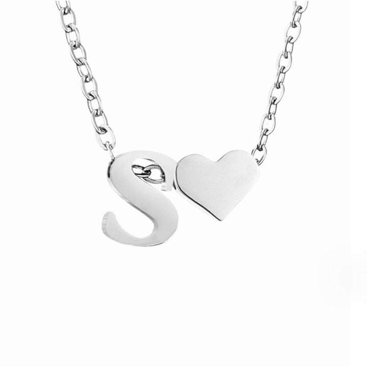 Forever Love &amp; Letter Silver Necklace