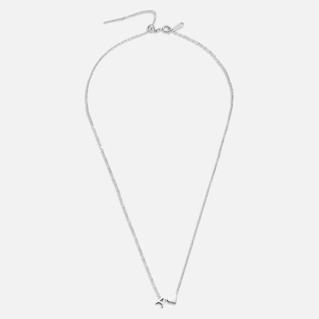 Forever Love &amp; Letter Silver Necklace