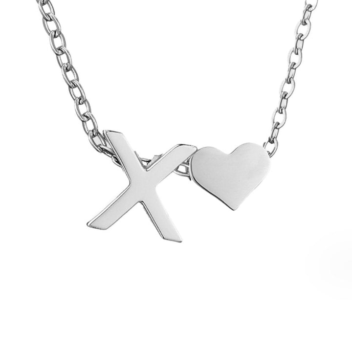 Forever Love &amp; Letter Silver Necklace